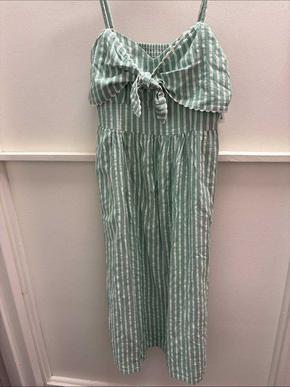 Old Navy Mint and White Striped Tie-Front Maxi Dress- NWT
